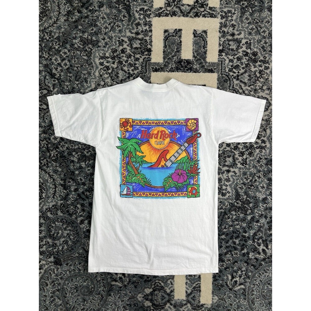Vintage Hard Rock Cafe T Shirt Mens Medium White Key West Tropical Beach Florida
